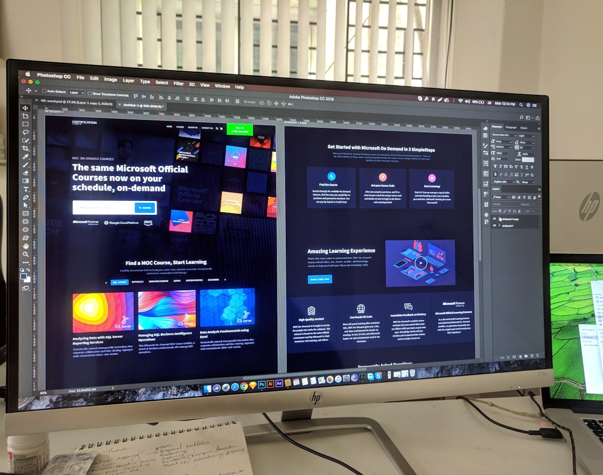 Modern website design mockup on a laptop